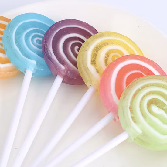 Confectionery Products Halal Handmade Hard Candy Colorful Rotating Lollipop