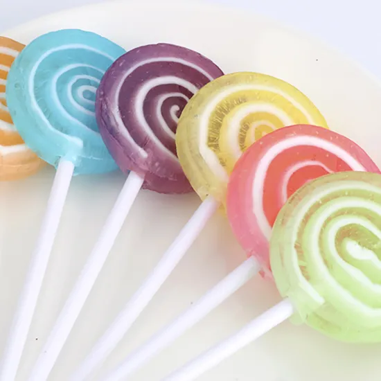Confectionery Products Halal Handmade Hard Candy Colorful Rotating Lollipop