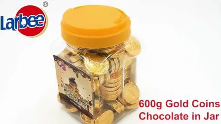 Vente en gros de chocolat avec pièces d'or de 500 g en pot de Larbee Factory