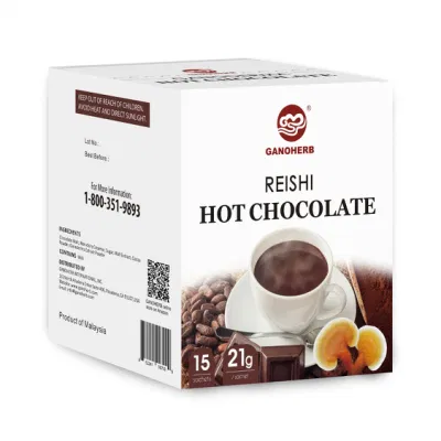 Chocolat chaud aux champignons OEM Reishi avec du vrai cacao mélangé au Ganoderma